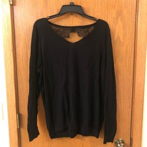 Maurices Black Back Lace Detail Sweater